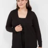 Sweaters^Lane Bryant Modern Long-Sleeve Open-Front Cardigan Black
