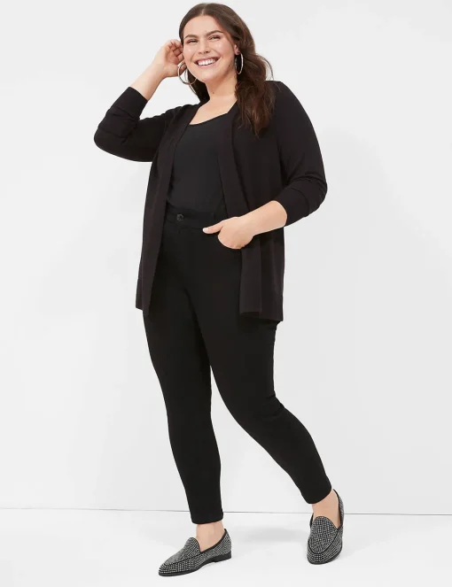 Sweaters^Lane Bryant Modern Long-Sleeve Open-Front Cardigan Black