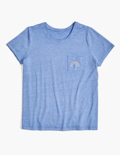 Knit Tops^Lane Bryant Modern Rainbow Embroidered Graphic Tee Beaucoup Blue
