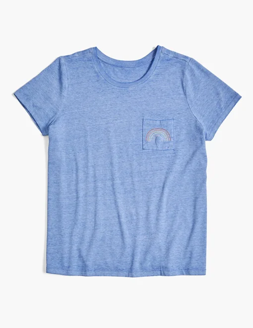 Knit Tops^Lane Bryant Modern Rainbow Embroidered Graphic Tee Beaucoup Blue