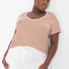 The Tee Shop^Lane Bryant Modern Short-Sleeve V-Neck Tee Bias Stripe