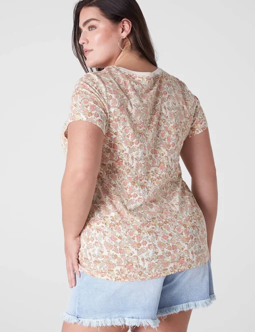 Knit Tops^Lane Bryant Modern Short-Sleeve V-Neck Tee Cynthia Floral