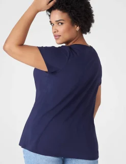 The Tee Shop^Lane Bryant Modern Short-Sleeve V-Neck Tee Maritime Blue