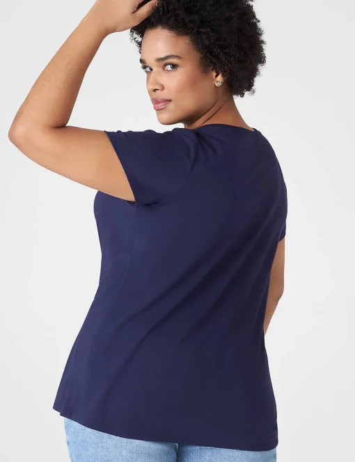 The Tee Shop^Lane Bryant Modern Short-Sleeve V-Neck Tee Maritime Blue