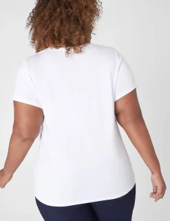 The Tee Shop^Lane Bryant Modern Short-Sleeve V-Neck Tee White