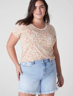 Knit Tops^Lane Bryant Modern Short-Sleeve V-Neck Tee Cynthia Floral