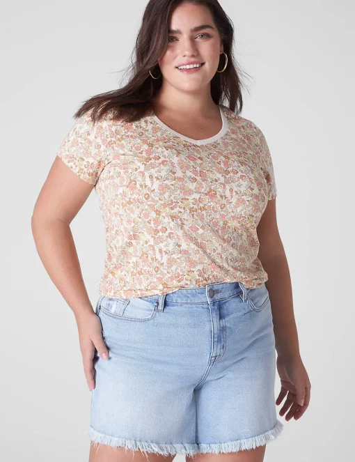 Knit Tops^Lane Bryant Modern Short-Sleeve V-Neck Tee Cynthia Floral