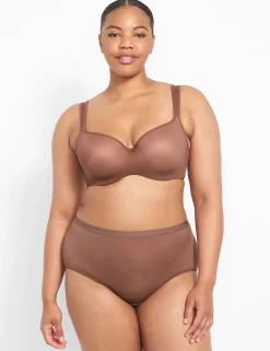 Brief Panties^Lane Bryant No-Show Full Brief Panty With Lace Myristica