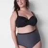 Brief Panties^Lane Bryant No-Show High-Waist Brief Panty Marled Black