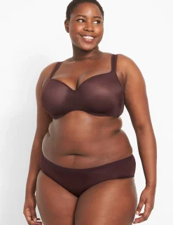 Hipster Panties^Lane Bryant No-Show Hipster Panty Chocolate Plum