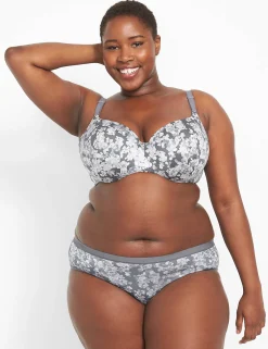 Hipster Panties^Lane Bryant No-Show Hipster Panty Grey Sea Floral