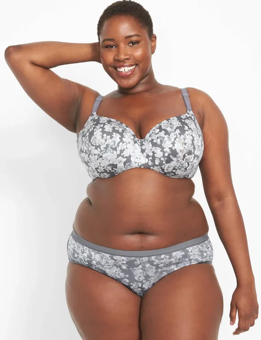 Hipster Panties^Lane Bryant No-Show Hipster Panty Grey Sea Floral