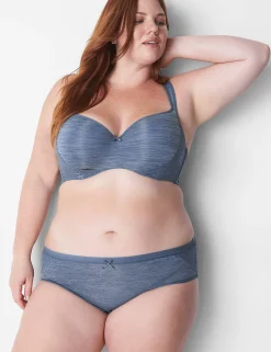 Hipster Panties^Lane Bryant No-Show Hipster Panty With Lace Trim Marl Grisaille