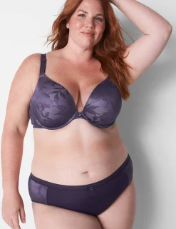 Hipster Panties^Lane Bryant No-Show Hipster Panty With Lace Trim Nightshade
