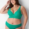 Thong Panties^Lane Bryant No-Show Lace-Back Thong Deep Green