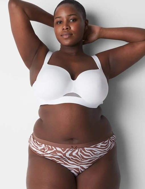 Thong Panties^Lane Bryant No-Show Thong Panty Zebra Lines Myristica