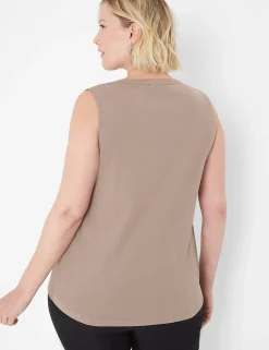 The Tee Shop^Lane Bryant Notch-Neck Woven & Knit Top Mountain Trail