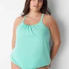 Swim Tops^Lane Bryant No-Wire Blouson Swim Tankini Top Cockatoo