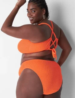 Swim Tops^Lane Bryant No-Wire Scoop-Neck Crinkle Swim Bikini Top Orange Clown Fish