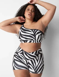 No-Wire Bras And Bralettes^Lane Bryant One-Shoulder Bralette Zebra