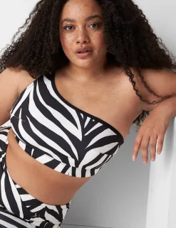 No-Wire Bras And Bralettes^Lane Bryant One-Shoulder Bralette Zebra