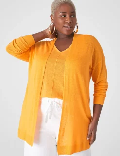 Sweaters^Lane Bryant Open-Front Cardigan Citrus