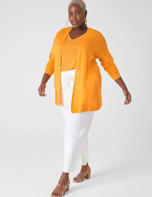 Sweaters^Lane Bryant Open-Front Cardigan Citrus