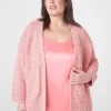 Sweaters^Lane Bryant Open-Front Marl Cardigan Coral