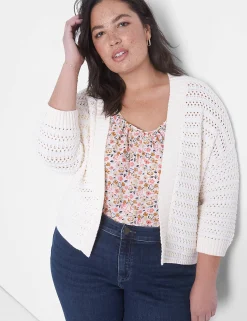 Sweaters^Lane Bryant Open-Front Stitch Cardigan Pristine