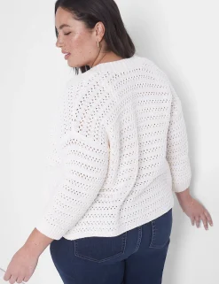 Sweaters^Lane Bryant Open-Front Stitch Cardigan Pristine