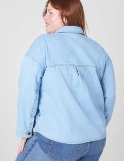 Jackets^Lane Bryant Oversized Shacket Light Denim