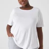 The Tee Shop^Lane Bryant Perfect Sleeve Curved-Hem Tee White