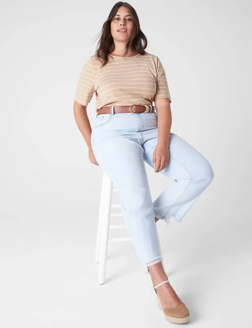 Knit Tops^Lane Bryant Perfect Sleeve Curved-Hem Tee Ginger Root