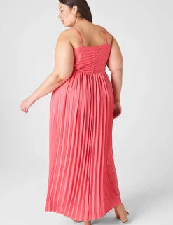 Maxi & Midi^Lane Bryant Pleated Satin Gown Honeysuckle
