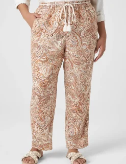 Straight Leg^Lane Bryant Printed Woven Straight Ankle Pant Paisley