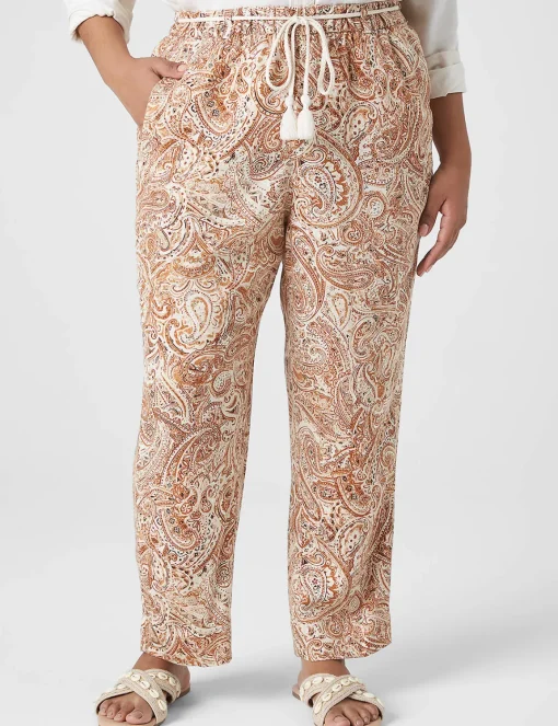 Straight Leg^Lane Bryant Printed Woven Straight Ankle Pant Paisley