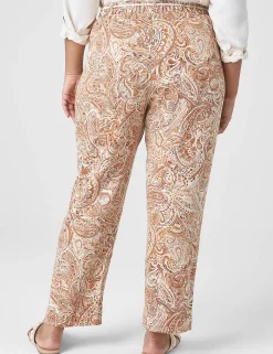 Straight Leg^Lane Bryant Printed Woven Straight Ankle Pant Paisley