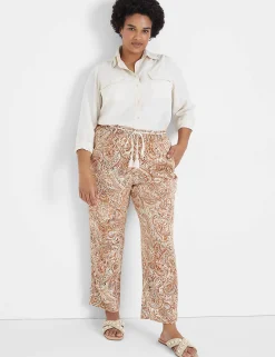 Straight Leg^Lane Bryant Printed Woven Straight Ankle Pant Paisley