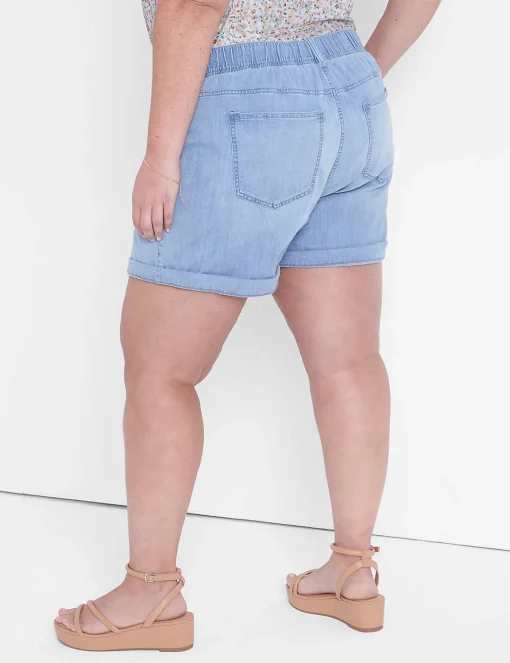 Boyfriend^Lane Bryant Pull-On Boyfriend Jean Short Light Denim