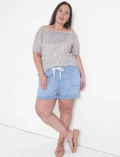 Boyfriend^Lane Bryant Pull-On Boyfriend Jean Short Light Denim