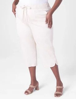 Crops And Capris^Lane Bryant Pull-On Crop Pant With Petal Hem Brazilian Sand