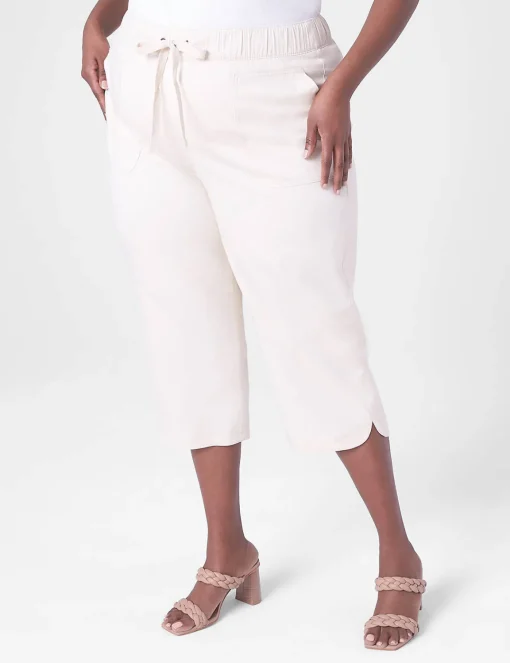 Crops And Capris^Lane Bryant Pull-On Crop Pant With Petal Hem Brazilian Sand