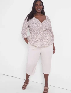 Crops And Capris^Lane Bryant Pull-On Crop Pant With Petal Hem Brazilian Sand