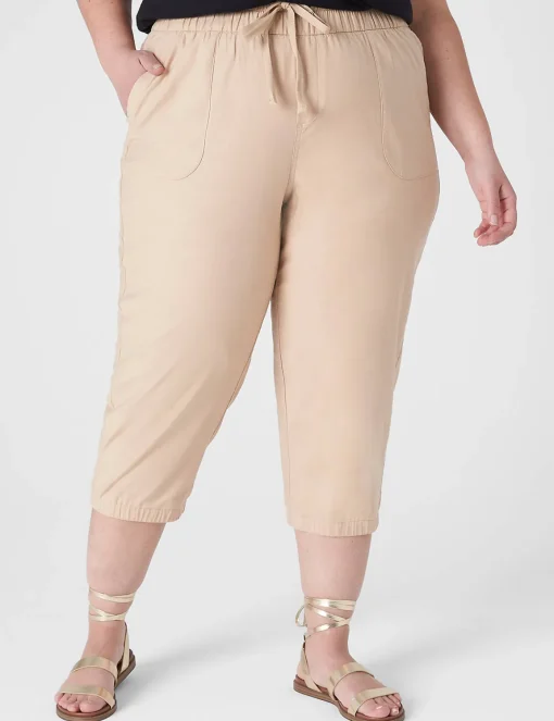 Crops, Capris And Shorts^Lane Bryant Pull-On Elastic Cuff Crop Pant Ginger Root