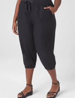 Crops And Capris^Lane Bryant Pull-On Elastic Cuff Crop Pant Black
