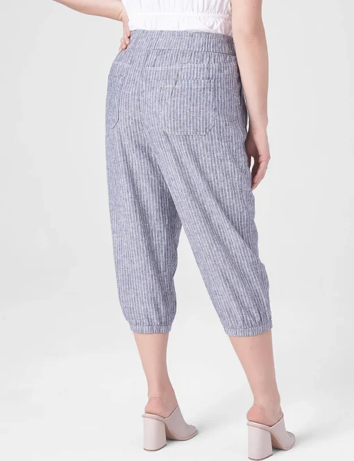 Crops And Capris^Lane Bryant Pull-On Elastic Cuff Crop Pant Railroad Stripe