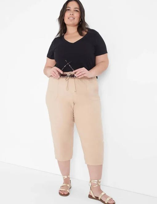 Crops, Capris And Shorts^Lane Bryant Pull-On Elastic Cuff Crop Pant Ginger Root