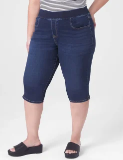 Crops, Capris And Shorts^Lane Bryant Pull-On High-Rise Pedal Jegging Dark Denim