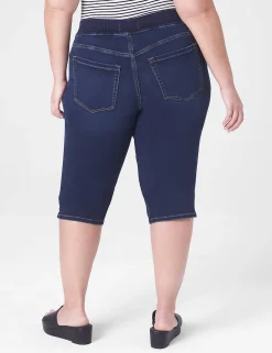 Crops, Capris And Shorts^Lane Bryant Pull-On High-Rise Pedal Jegging Dark Denim