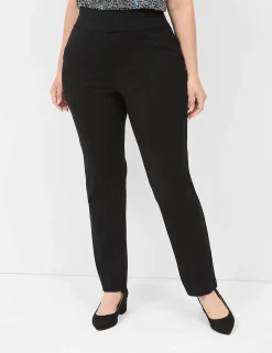 Straight Leg^Lane Bryant Pull-On Ponte Straight Pant Black